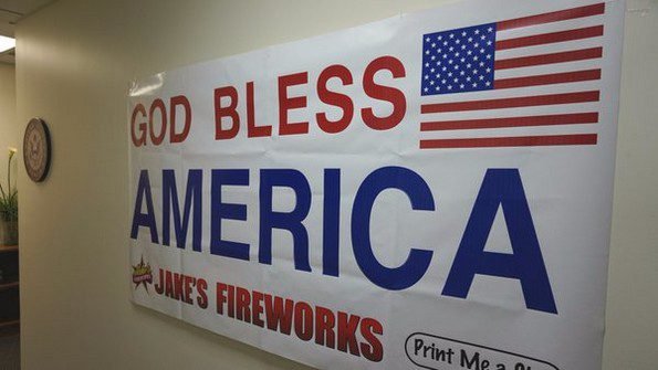 jakes fireworks god bless america sign