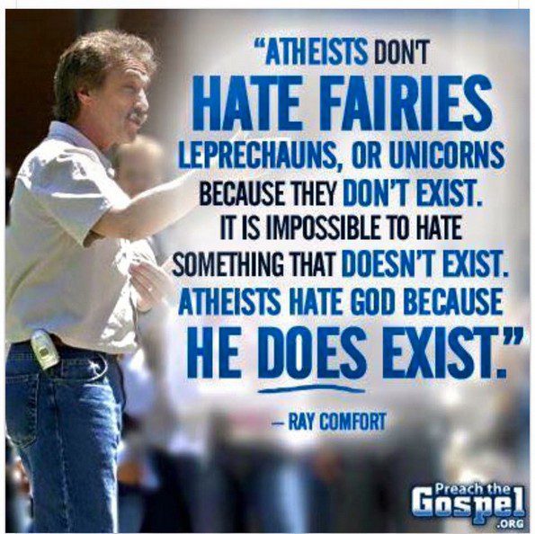 ray comfort atheists hate god