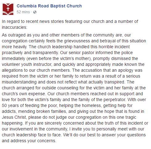 columbia road baptist church facebook