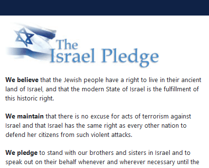 the israel pledge