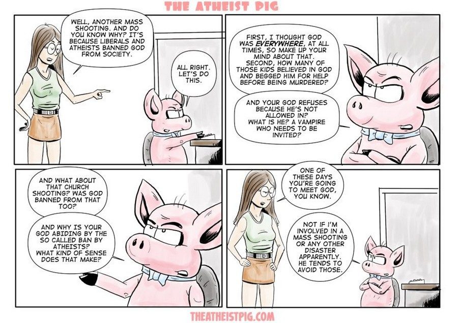 god banned atheist pig