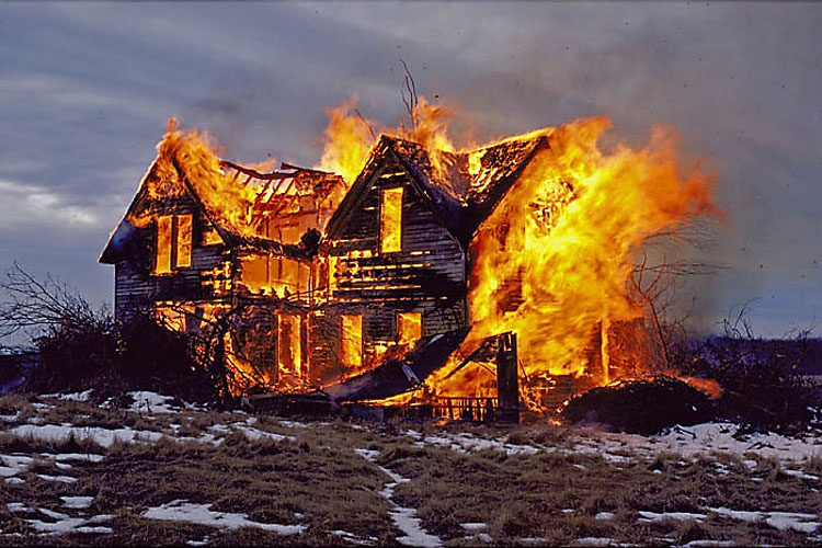 burning house