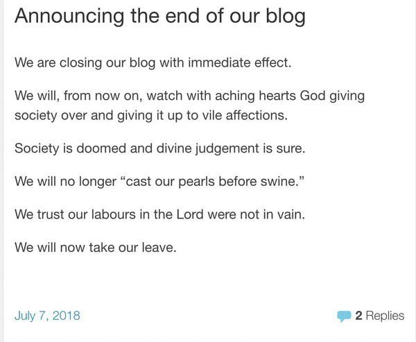 susan ann white quits blogging