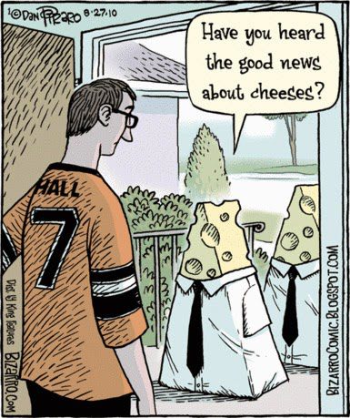 cheeses bizarro proselytizing humor grappige puns piraro woordspelingen pun saves sincere bizarroblog bizarrocomic funnies cheesus atheist beer