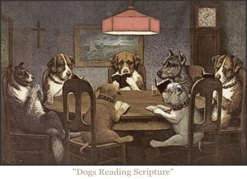 dogs reading the bible