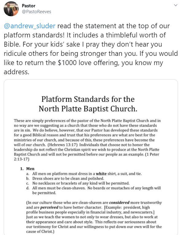 platform standard north platte baptist church