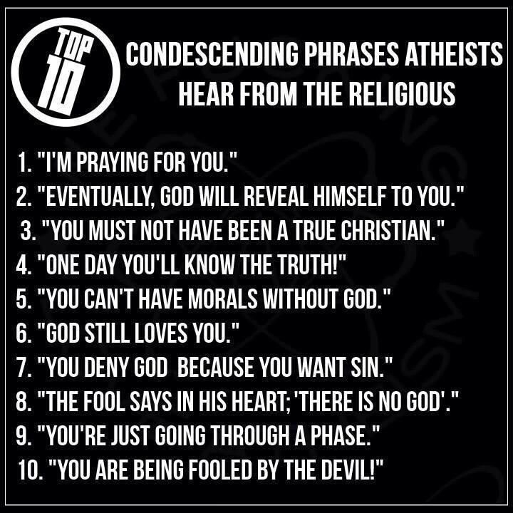 things christians say to atheists