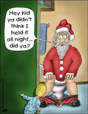 santa on toilet