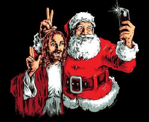 santa and jesus