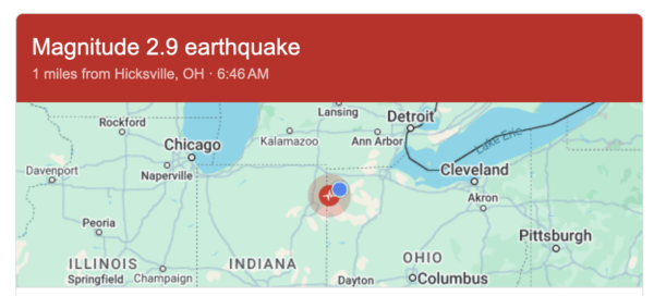 hicksville ohio earthquake