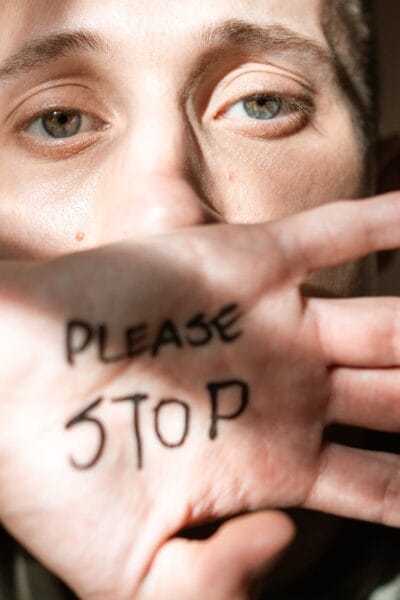message on the person s palm